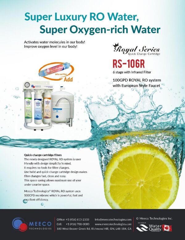 MeecoTechnologies RS-106R 6 Stage Super Luxury RO Water,Super Oxygen-rich Water Activates water molecules in our body!Improve oxygen level in our body!