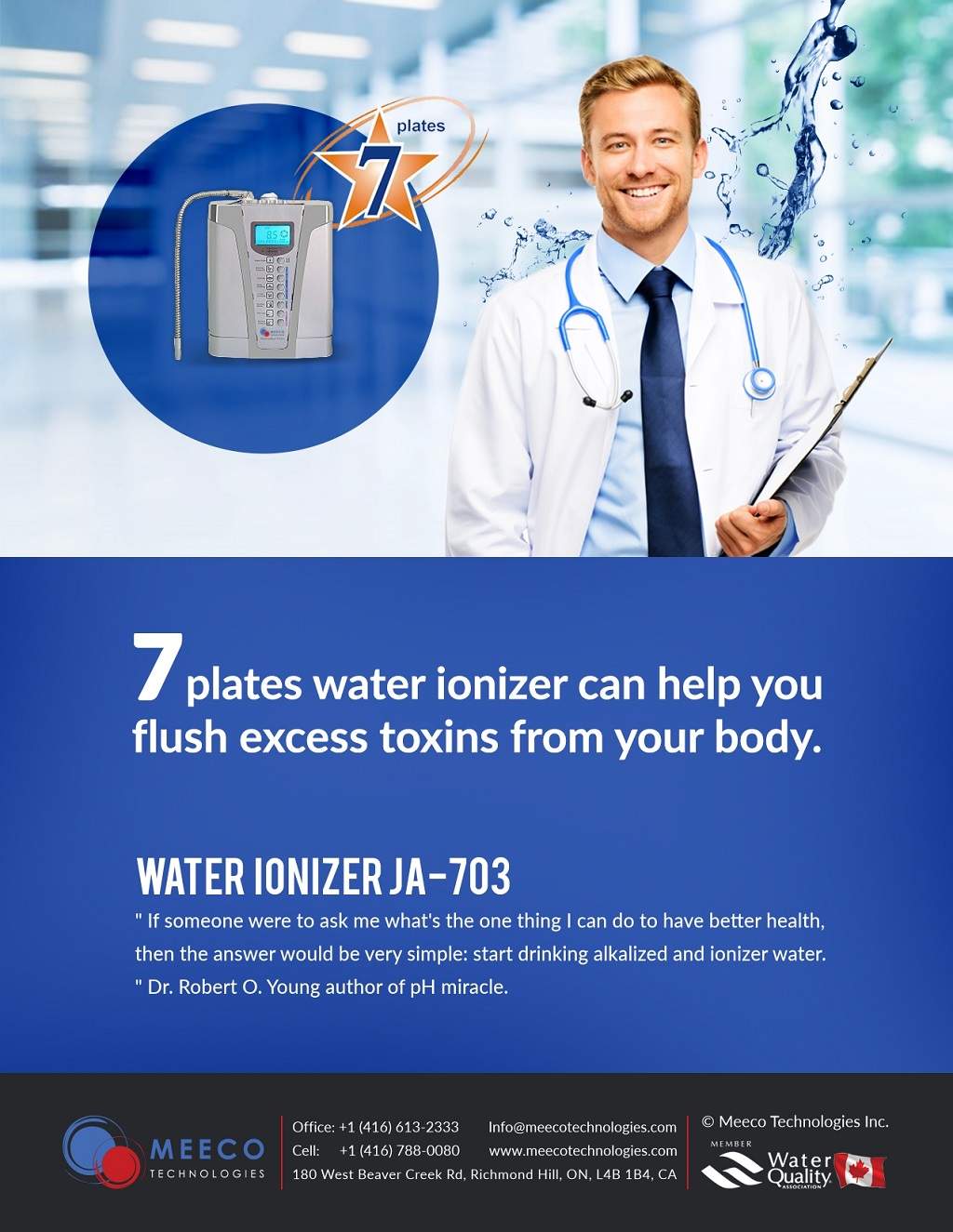 >MeecoTechnologies Water Ionizer JA-703 (7 Platinum Titanium Plates)